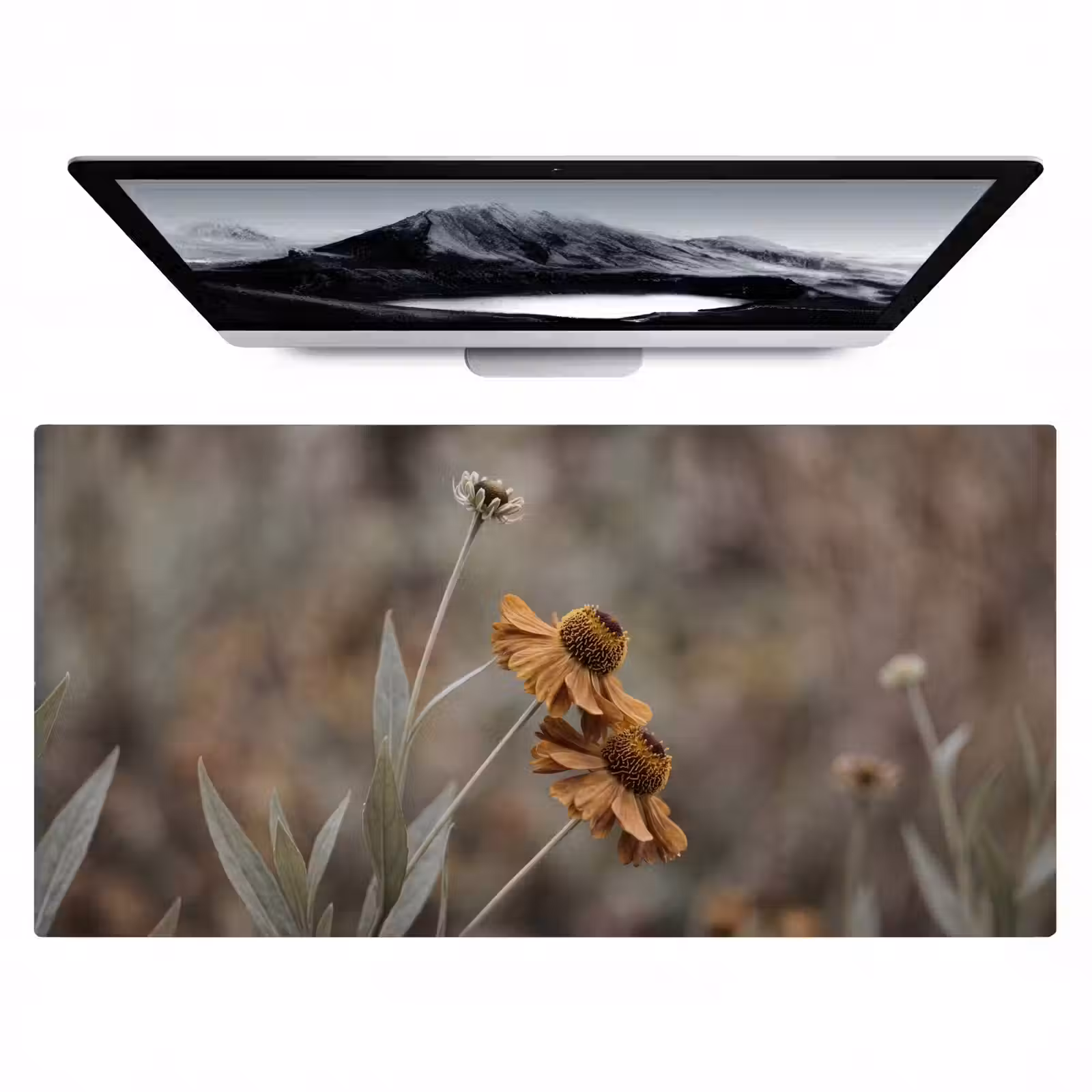 Bureau onderlegger - Zonnehoed - Droogbloemen - Geel - Warm — 1