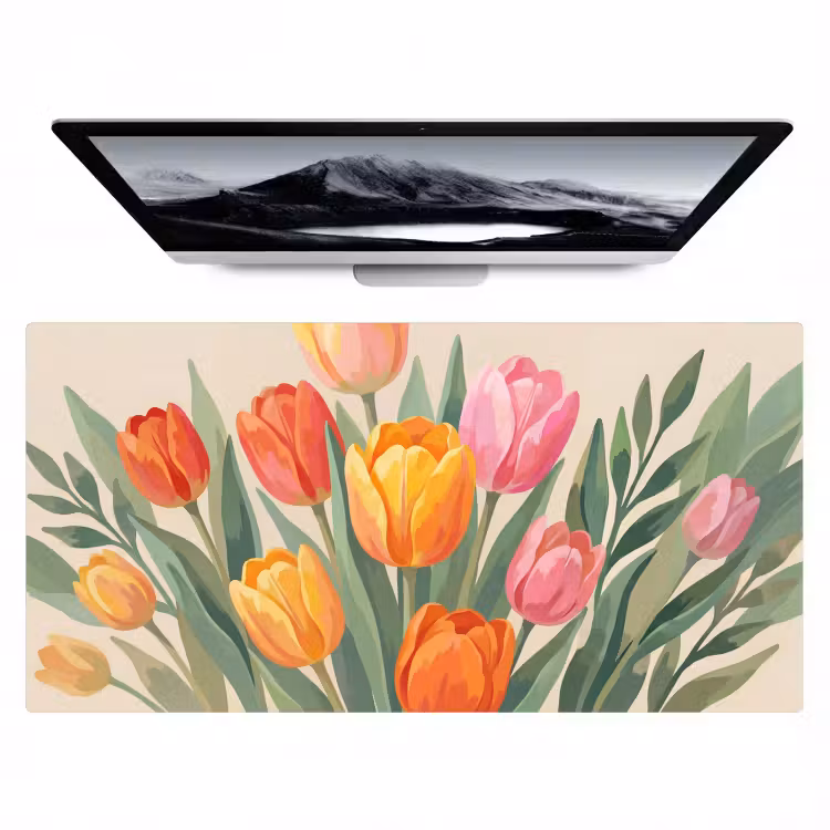 Bureau onderlegger - Tulpen - Abstract - Kleurrijk — 1