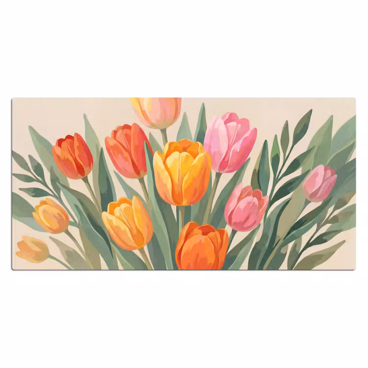 Bureau onderlegger - Tulpen - Abstract - Kleurrijk — 2