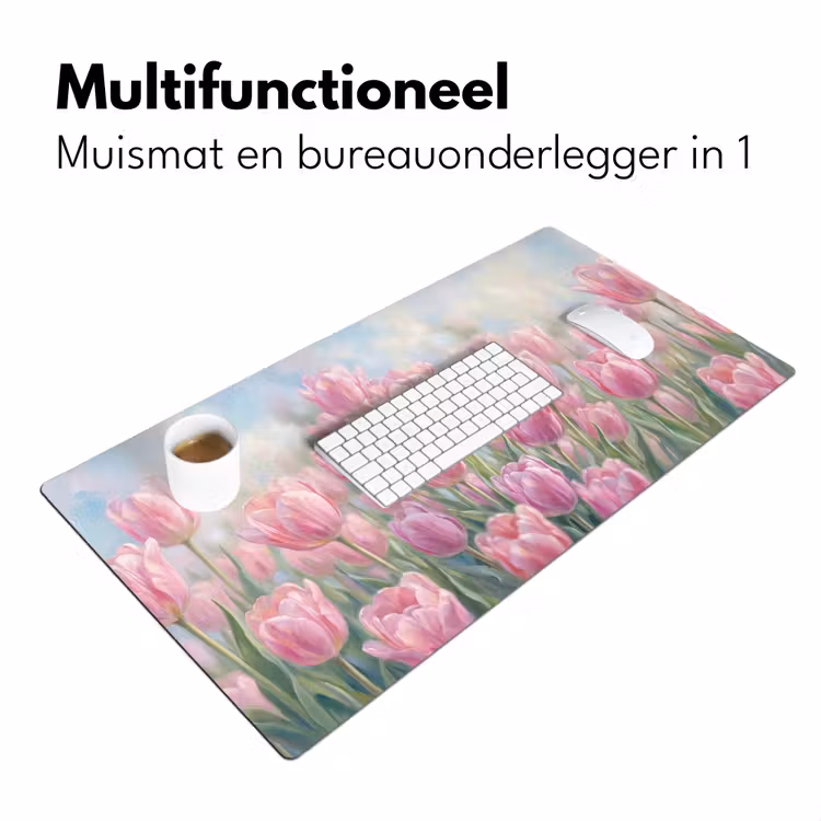 Bureau onderlegger - Tulpen - Veld - Lente - Roze — 7