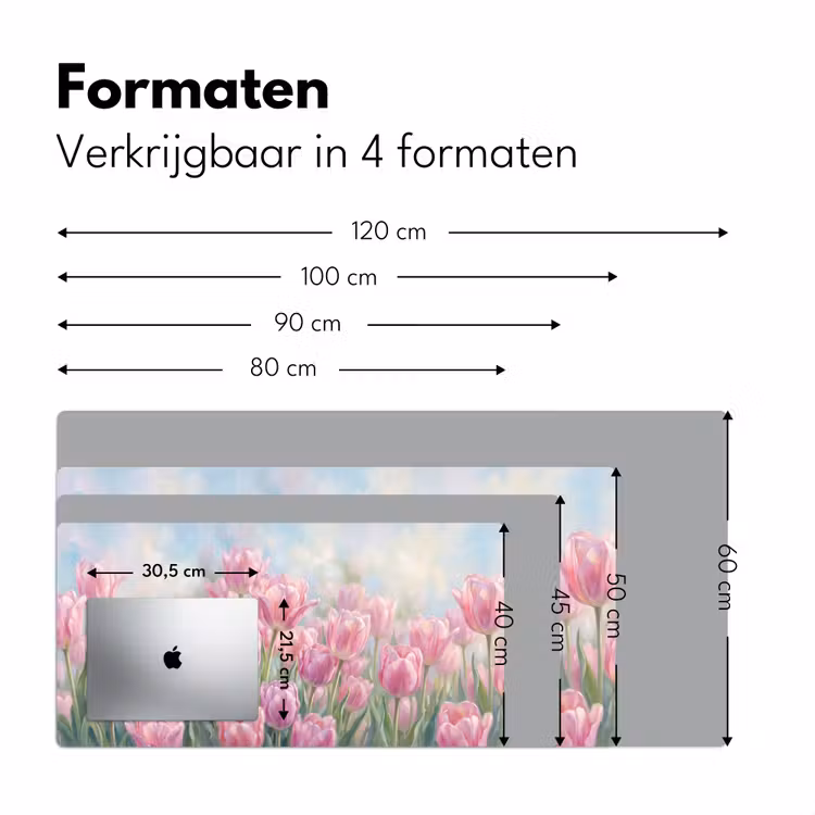 Bureau onderlegger - Tulpen - Veld - Lente - Roze — 8