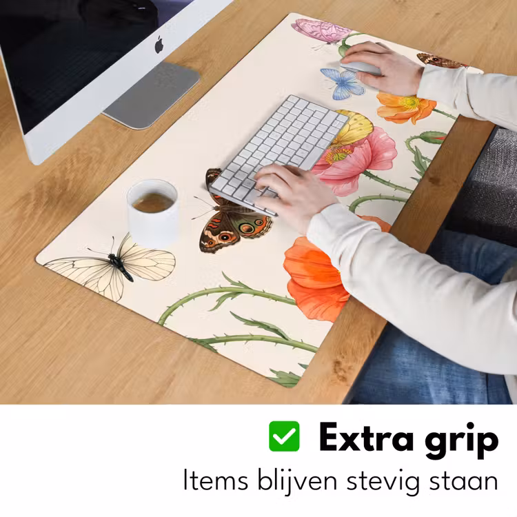 Bureau onderlegger - Vlinders - Klaprozen - Illustratie - Kleurrijk — 6