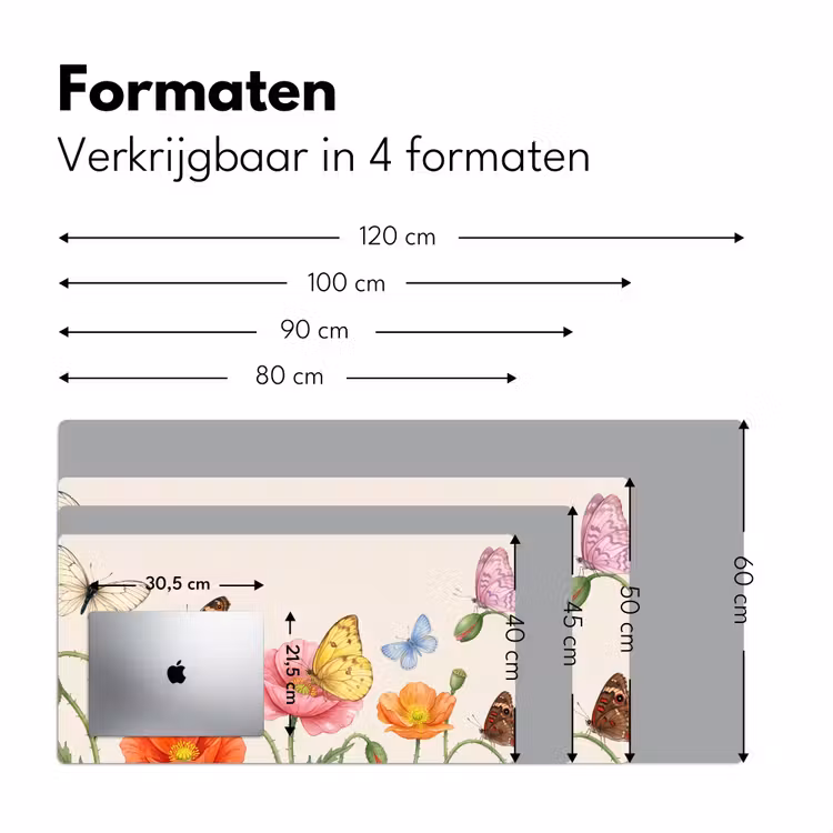 Bureau onderlegger - Vlinders - Klaprozen - Illustratie - Kleurrijk — 8