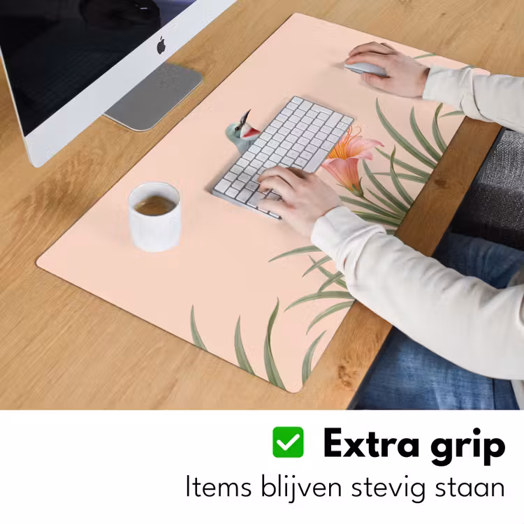 Bureau onderlegger - Vogel - Bloem - Natuur - Roze — 6