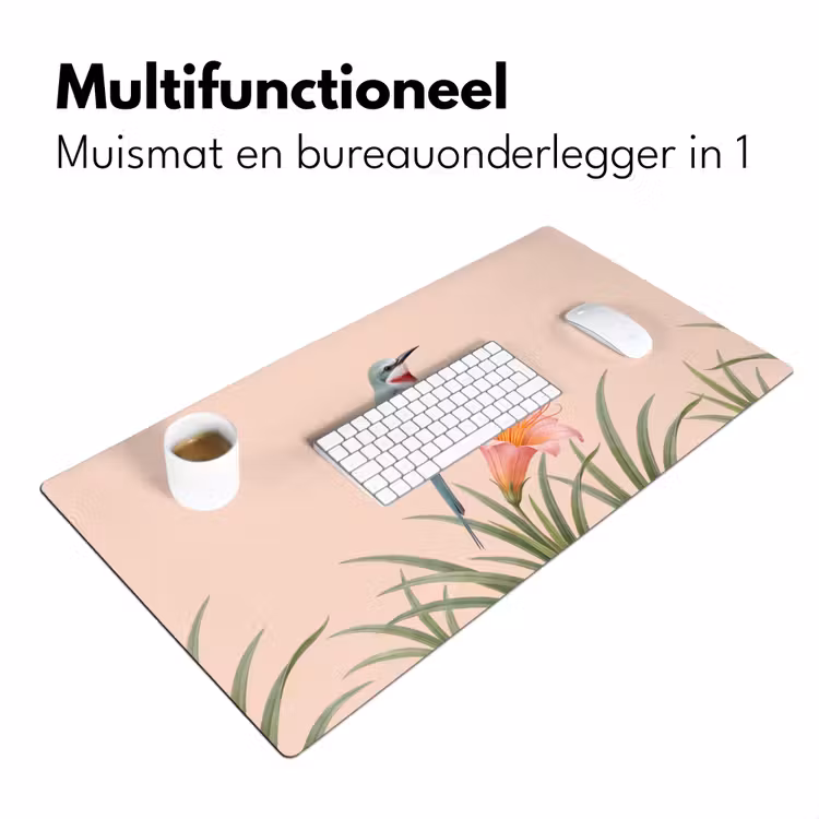 Bureau onderlegger - Vogel - Bloem - Natuur - Roze — 7