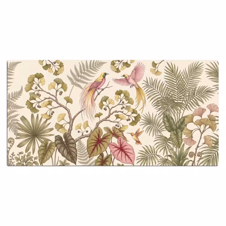 Bureau onderlegger - Vogels - Tropisch - Botanisch - Roze — 2
