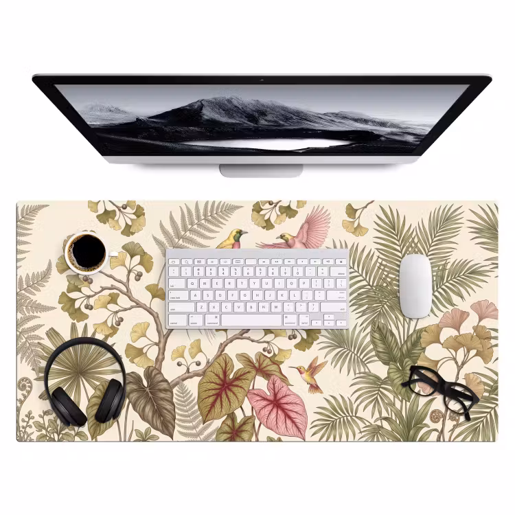 Bureau onderlegger - Vogels - Tropisch - Botanisch - Roze — 4