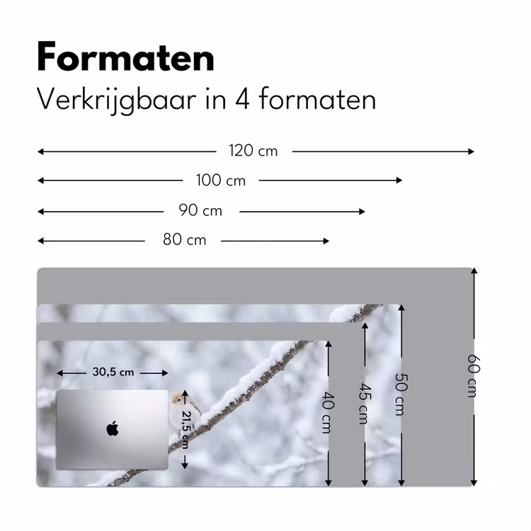 Bureau onderlegger - Vogeltje - Sneeuw - Tak - Winter - Zacht — 8