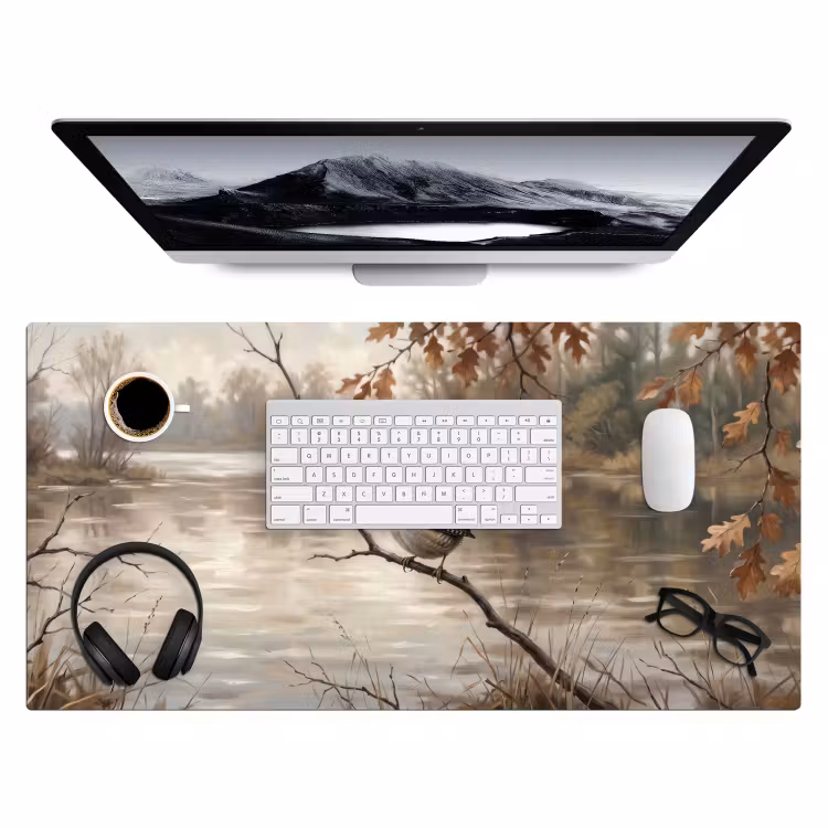 Bureau onderlegger - Winterkoninkje - Tak - Rivier - Natuur - Sfeervol — 4
