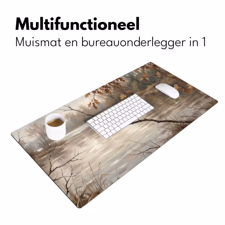 Bureau onderlegger - Winterkoninkje - Tak - Rivier - Natuur - Sfeervol — 7
