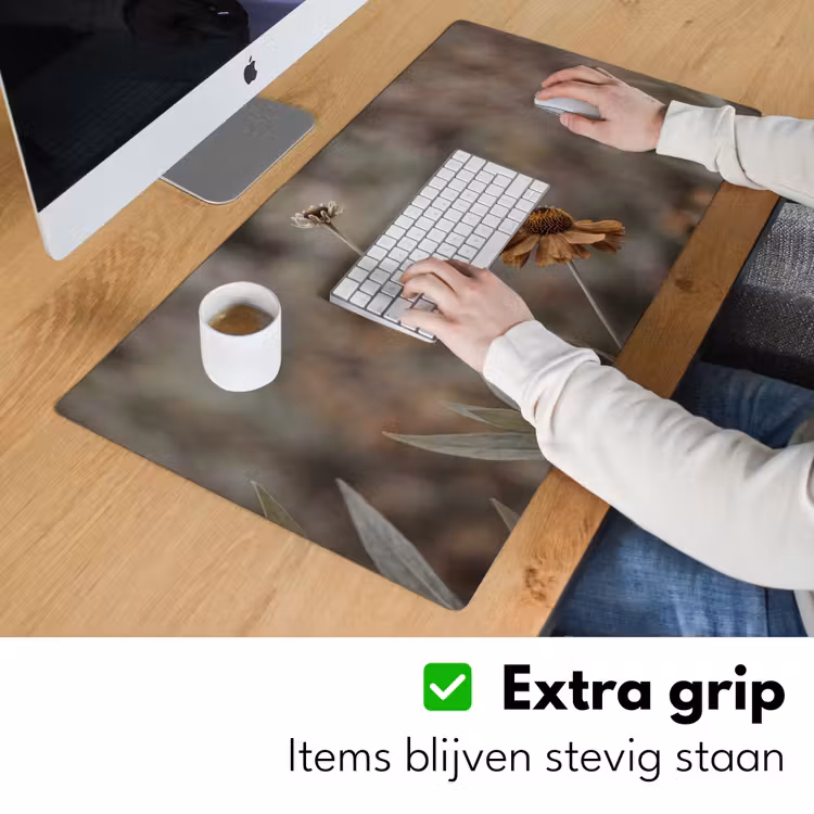 Bureau onderlegger - Zonnehoed - Droogbloemen - Geel - Warm — 6