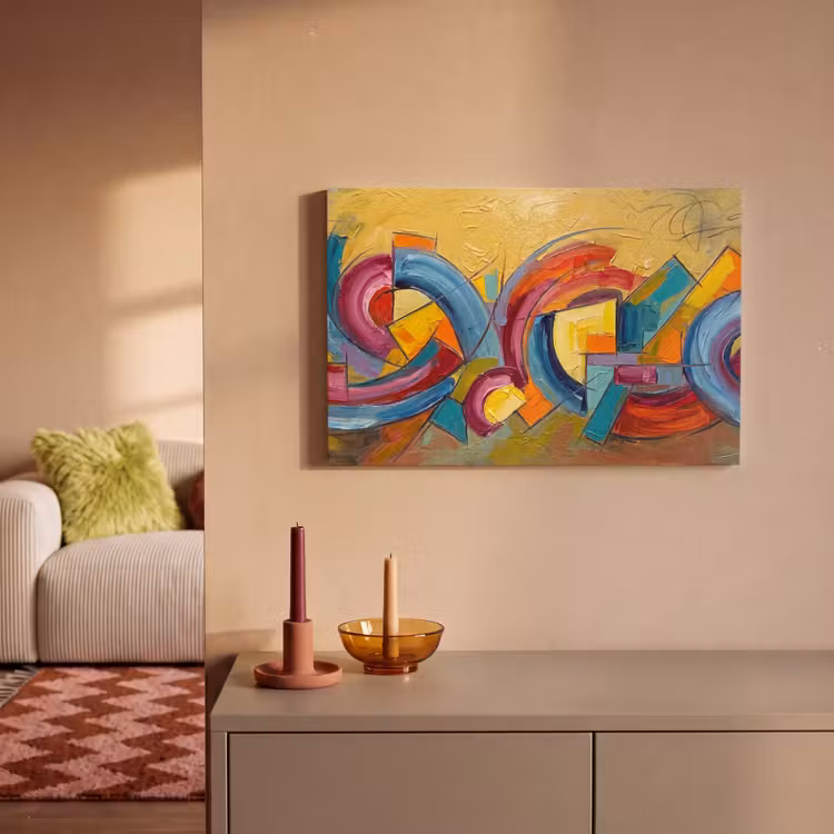 Canvas schilderij - Abstract - Cirkels - Schilderij - Kleurrijk - Dynamisch — 2