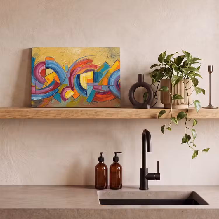 Canvas schilderij - Abstract - Cirkels - Schilderij - Kleurrijk - Dynamisch — 3