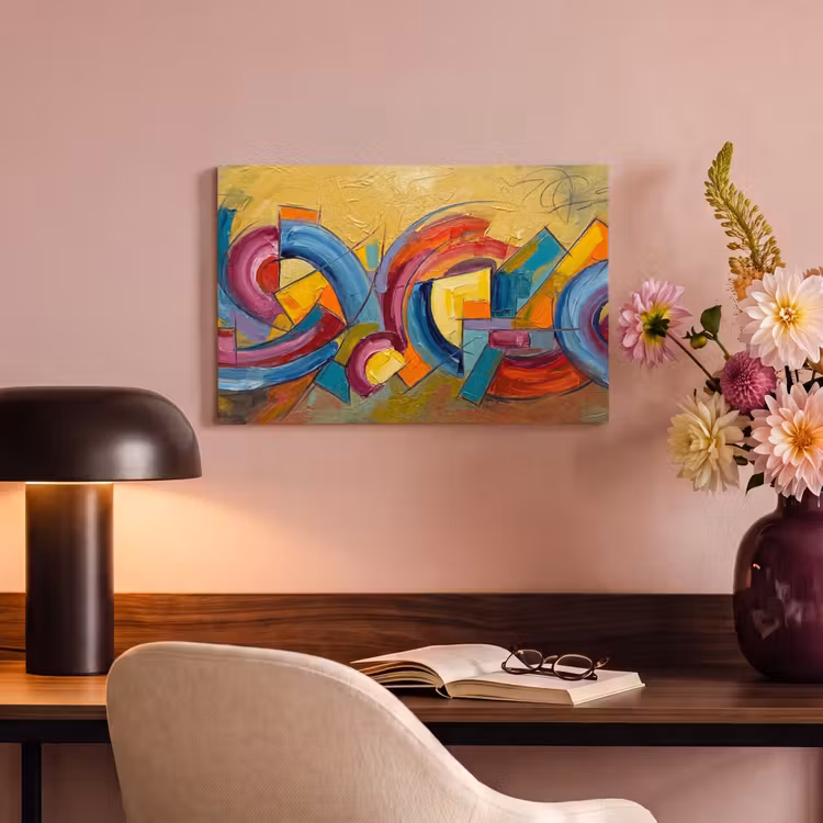 Canvas schilderij - Abstract - Cirkels - Schilderij - Kleurrijk - Dynamisch — 4