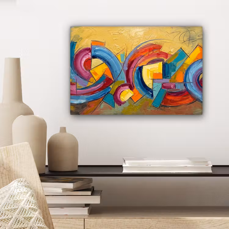 Canvas schilderij - Abstract - Cirkels - Schilderij - Kleurrijk - Dynamisch — 5