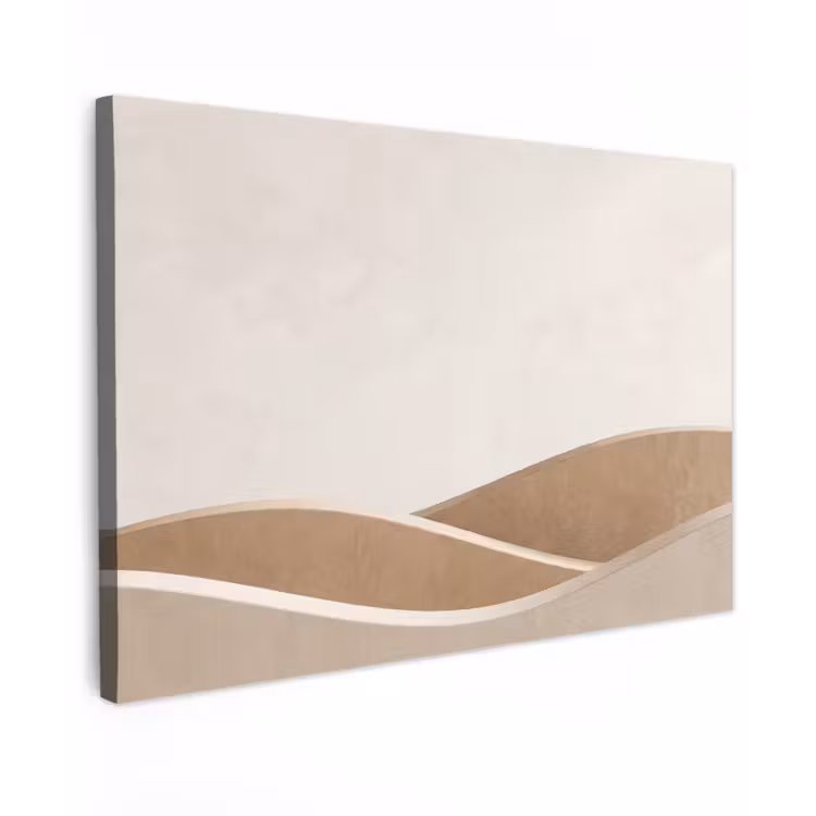Canvas schilderij - Abstract - Golven - Modern - Beige — 1