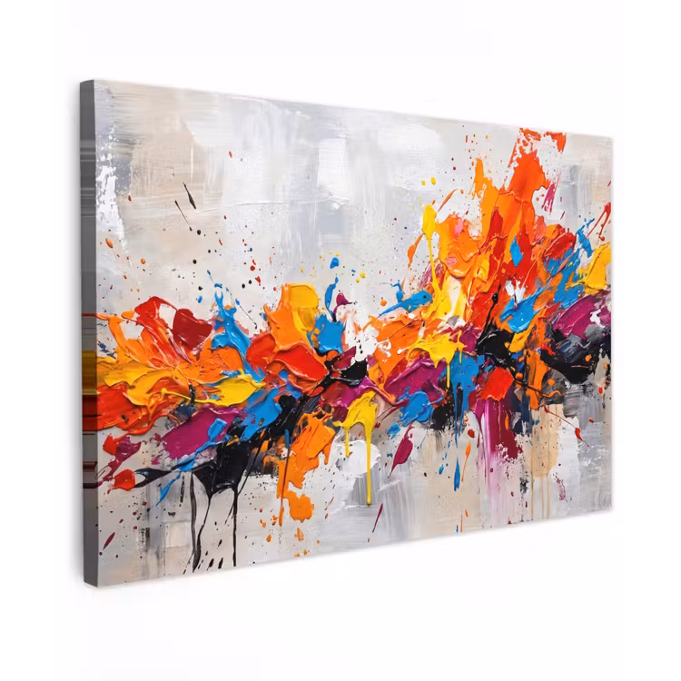 Canvas schilderij - Abstract - Schilderij - Kleurrijk - Dynamisch — 1