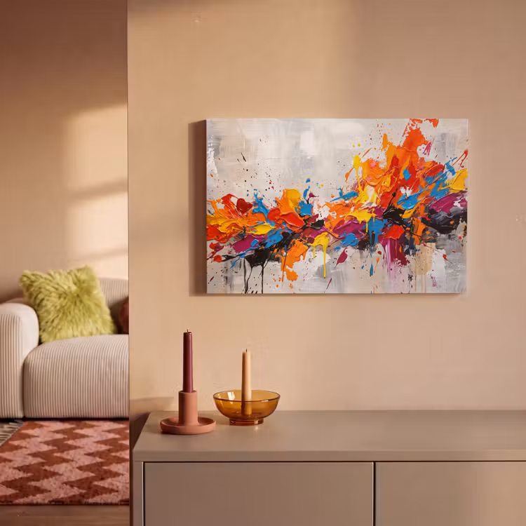 Canvas schilderij - Abstract - Schilderij - Kleurrijk - Dynamisch — 2