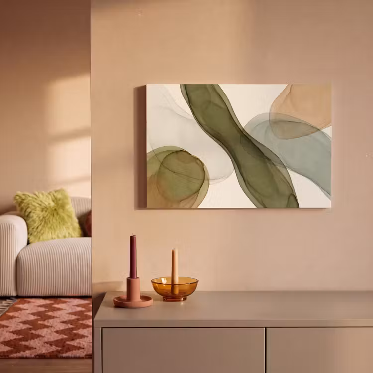 Canvas schilderij - Abstract - Vormen - Modern - Kunst - Groen - Bruin — 2