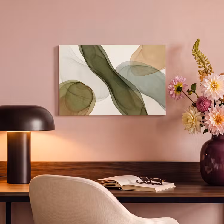 Canvas schilderij - Abstract - Vormen - Modern - Kunst - Groen - Bruin — 4