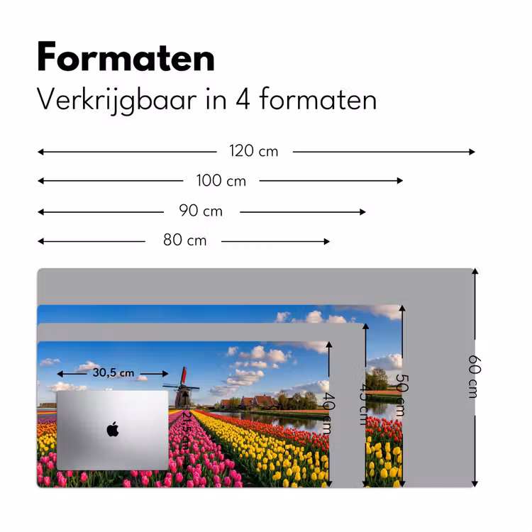 Bureau onderlegger - Tulpen - Holland - Molen - Kleurrijk — 8