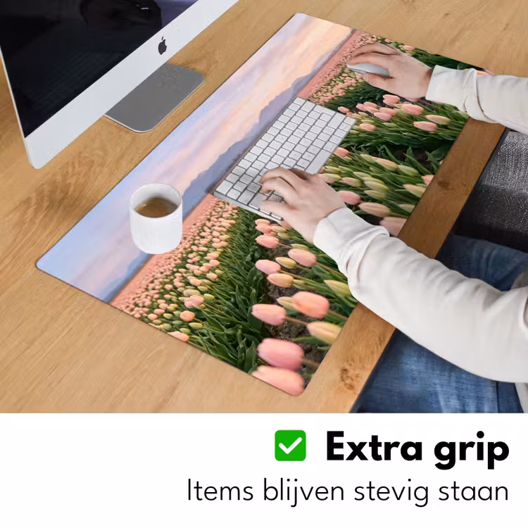 Bureau onderlegger - Tulpen - Landschap - Roze — 6