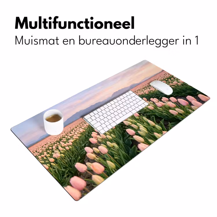 Bureau onderlegger - Tulpen - Landschap - Roze — 7