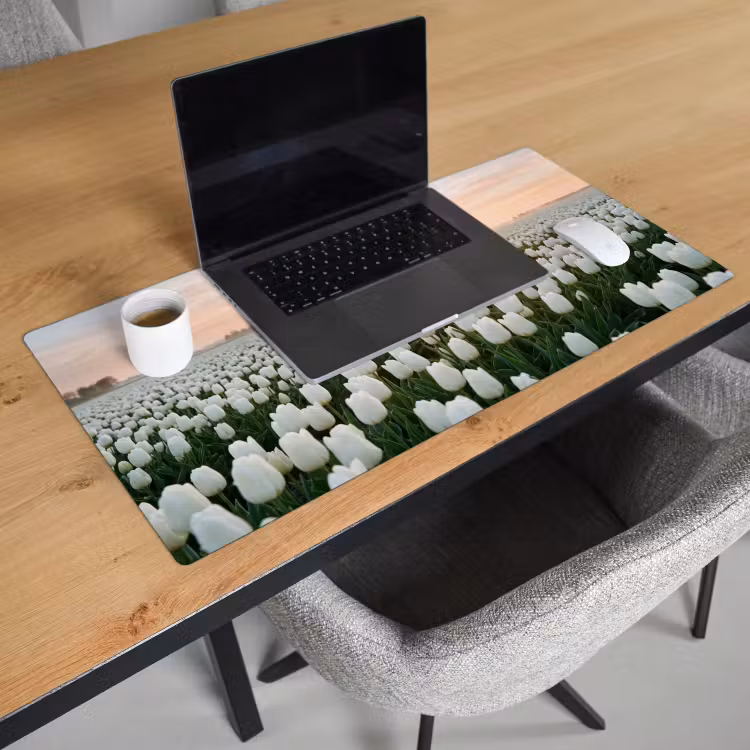 Bureau onderlegger - Tulpen - Landschap - Wit — 3