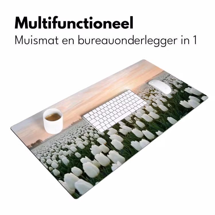 Bureau onderlegger - Tulpen - Landschap - Wit — 7