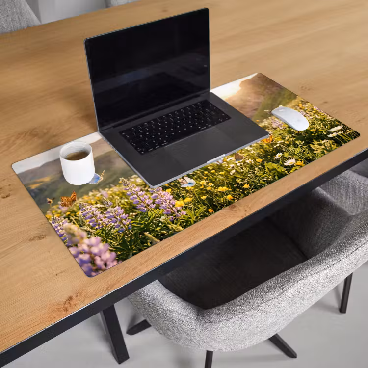 Bureau onderlegger - Vlinders - Waterval - Bloemenveld — 3