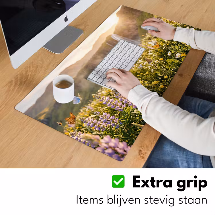 Bureau onderlegger - Vlinders - Waterval - Bloemenveld — 6