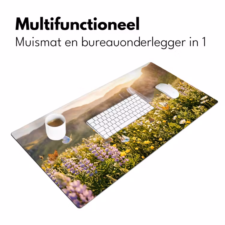 Bureau onderlegger - Vlinders - Waterval - Bloemenveld — 7