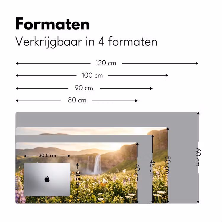 Bureau onderlegger - Vlinders - Waterval - Bloemenveld — 8