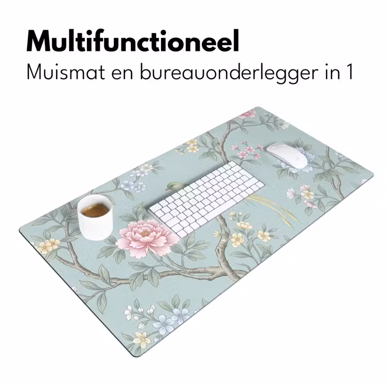 Bureau onderlegger - Vogel - Bloemen - Kleurrijk — 7
