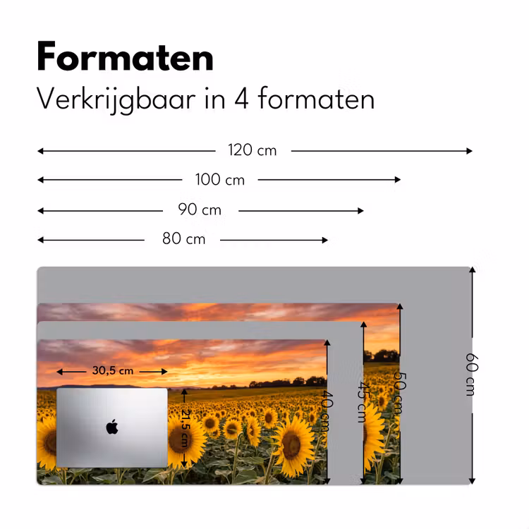 Bureau onderlegger - Zonnebloemen - Heuvellandschap - Geel — 8