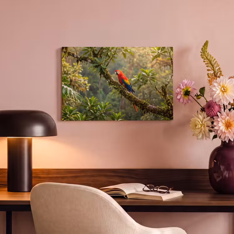 Canvas schilderij - Ara - Jungle - Rood — 4