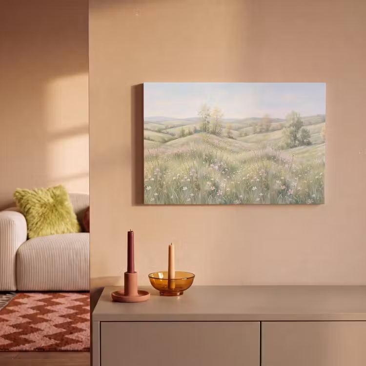 Canvas schilderij - Bloemen veld - Bloemen - Groen — 2