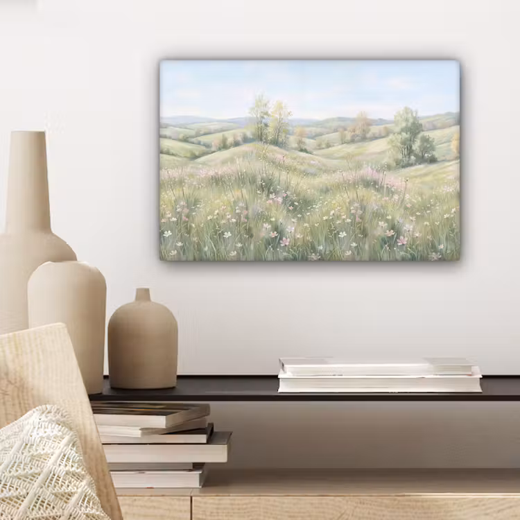 Canvas schilderij - Bloemen veld - Bloemen - Groen — 5