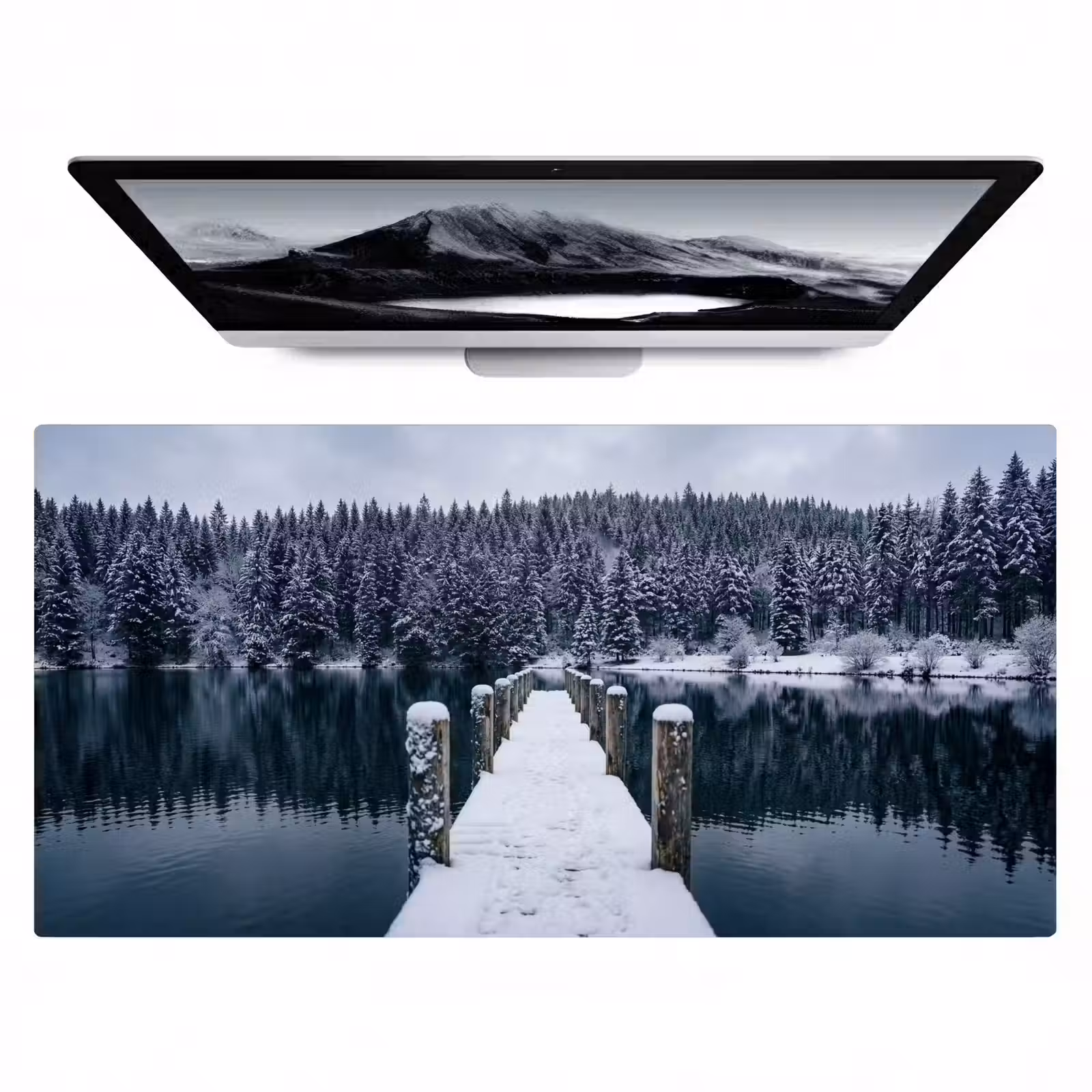 Bureau onderlegger - Steiger - Meer - Sneeuw - Bergen - Rustgevend — 1