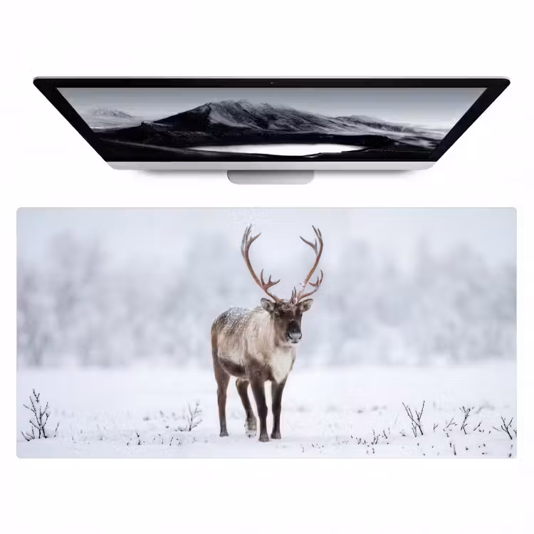 Bureau onderlegger - Rendier - Gewei - Toendra - Sneeuw - Wild — 1