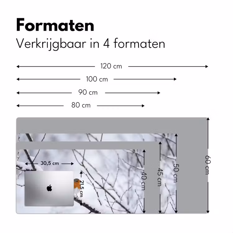 Bureau onderlegger - Roodborstje - Tak - Sneeuw - Winter - Levendig — 8