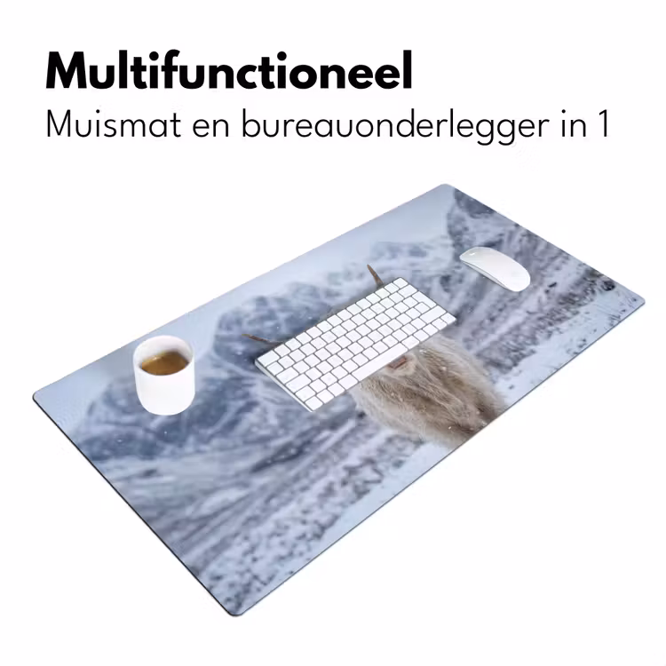 Bureau onderlegger - Schotse Hooglander - Sneeuw - Bergen - Winter — 7