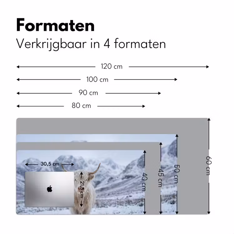 Bureau onderlegger - Schotse Hooglander - Sneeuw - Bergen - Winter — 8