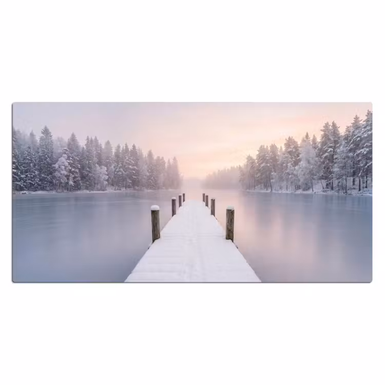 Bureau onderlegger - Steiger - Meer - Mist - Winter - Serene — 2