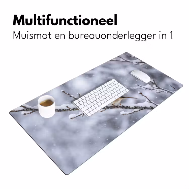 Bureau onderlegger - Vogel - Tak - Sneeuw - Winter — 7