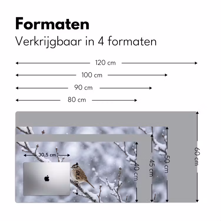 Bureau onderlegger - Vogel - Tak - Sneeuw - Winter — 8
