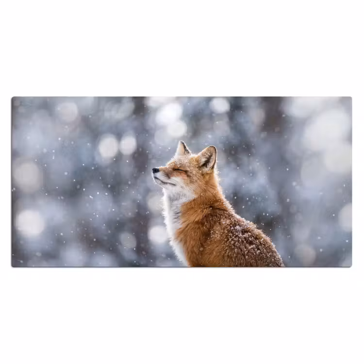 Bureau onderlegger - Vos - Sneeuwval - Portret - Winter - Sfeervol — 2