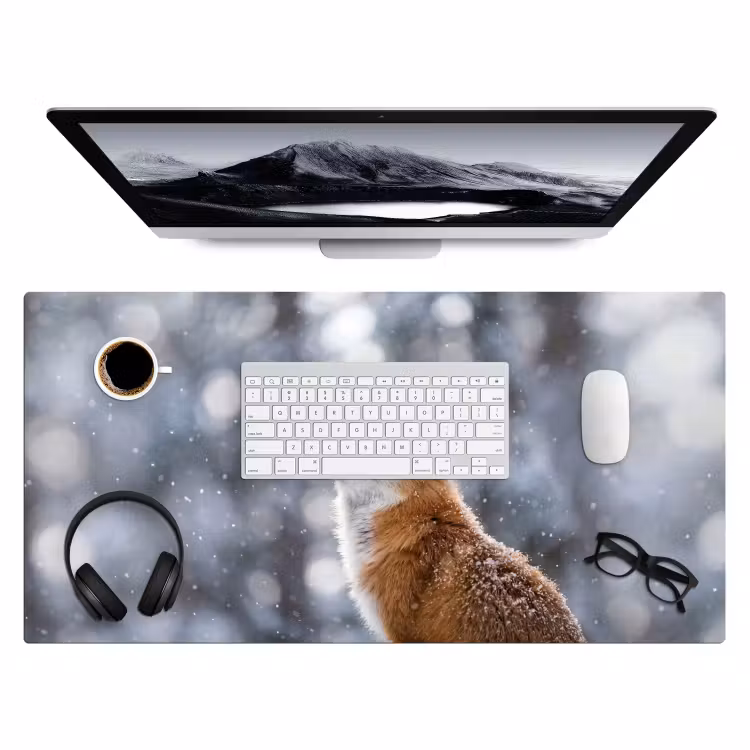 Bureau onderlegger - Vos - Sneeuwval - Portret - Winter - Sfeervol — 4