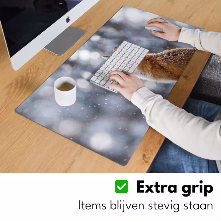 Bureau onderlegger - Vos - Sneeuwval - Portret - Winter - Sfeervol — 6
