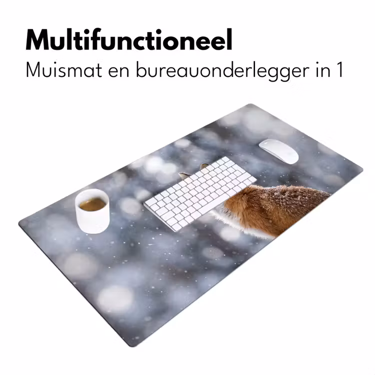 Bureau onderlegger - Vos - Sneeuwval - Portret - Winter - Sfeervol — 7